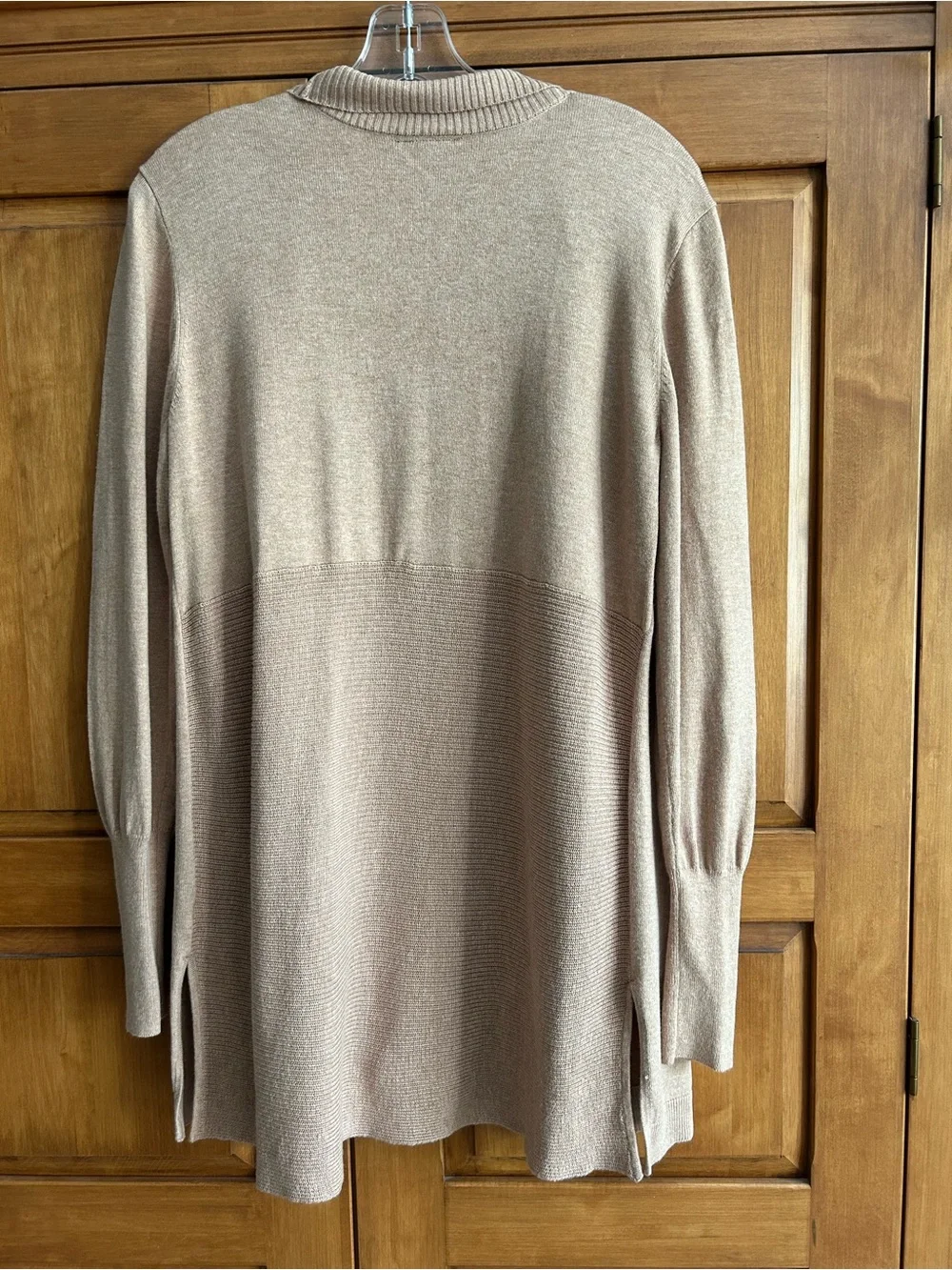 Worthington Open-Front Long Cardigan Sweater - Camel. Size L - Picture 3 of 6